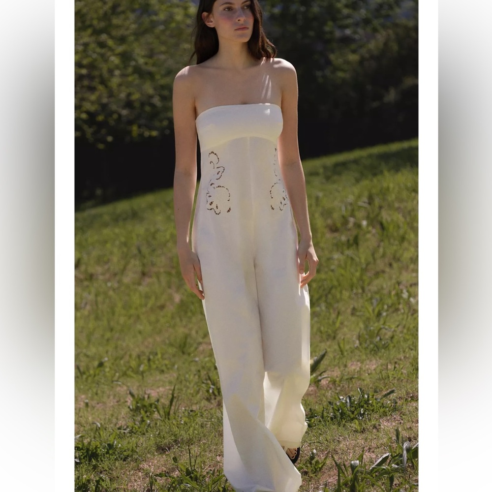 NWT Zara Long Embroidered jumpsuit